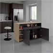 Bari Modern Kitchen Island and Counter Dining Table Engineered Wood Multi-Color