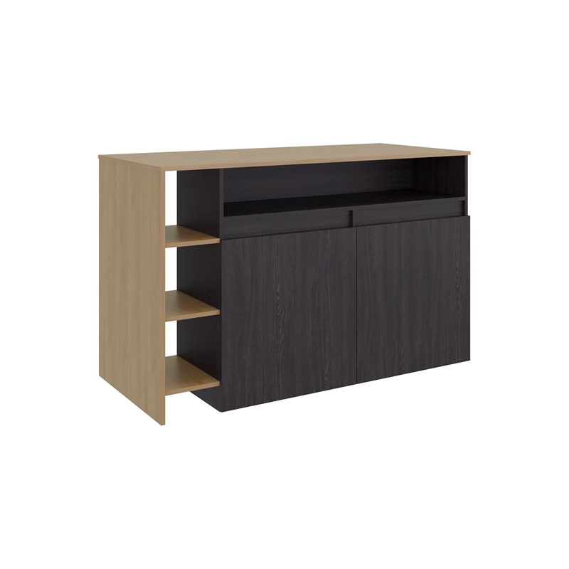 Bari Modern Kitchen Island and Counter Dining Table Engineered Wood Multi-Color