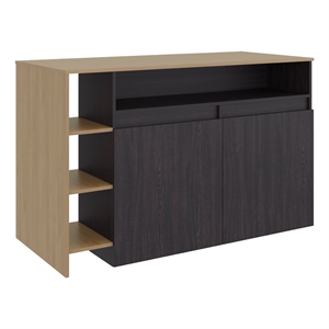 Bari Modern Kitchen Island and Counter Dining Table Engineered Wood Multi-Color