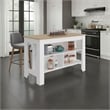 Cala Wide Kitchen Island with Spacious Prep Table Engineered Wood Multi-Color