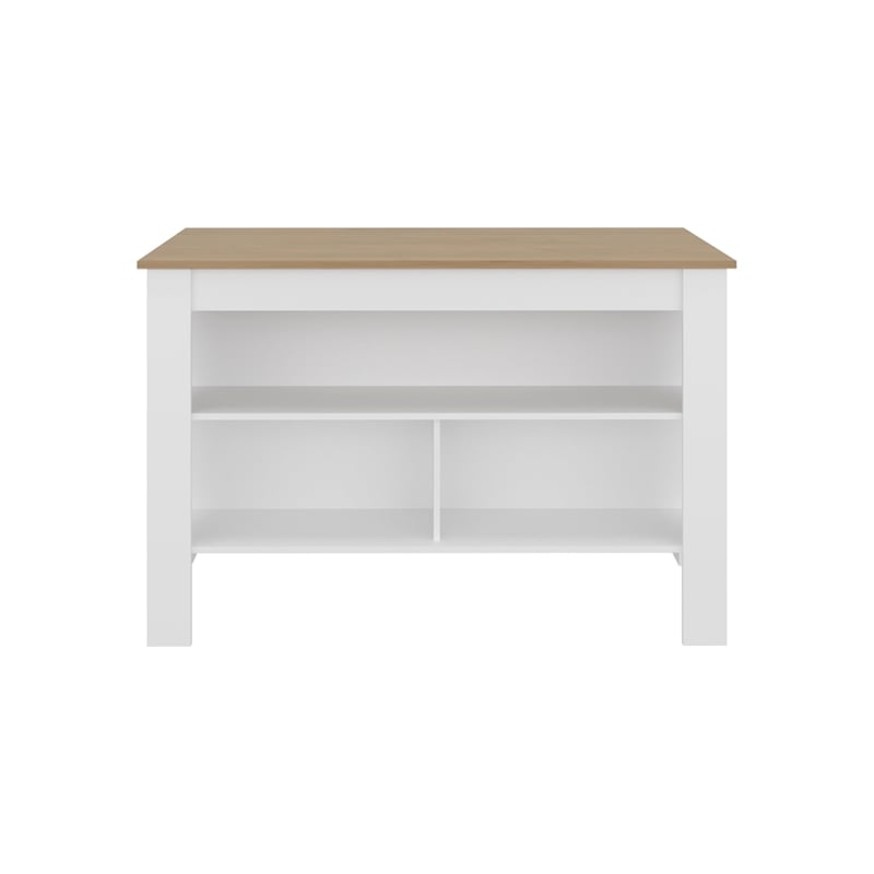 Cala Wide Kitchen Island with Spacious Prep Table Engineered Wood Multi-Color