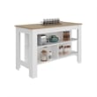 Cala Wide Kitchen Island with Spacious Prep Table Engineered Wood Multi-Color