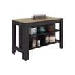 Cala Wide Kitchen Island with Spacious Prep Table Engineered Wood Multi-Color
