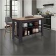 Cala Wide Kitchen Island with Spacious Prep Table Engineered Wood Multi-Color