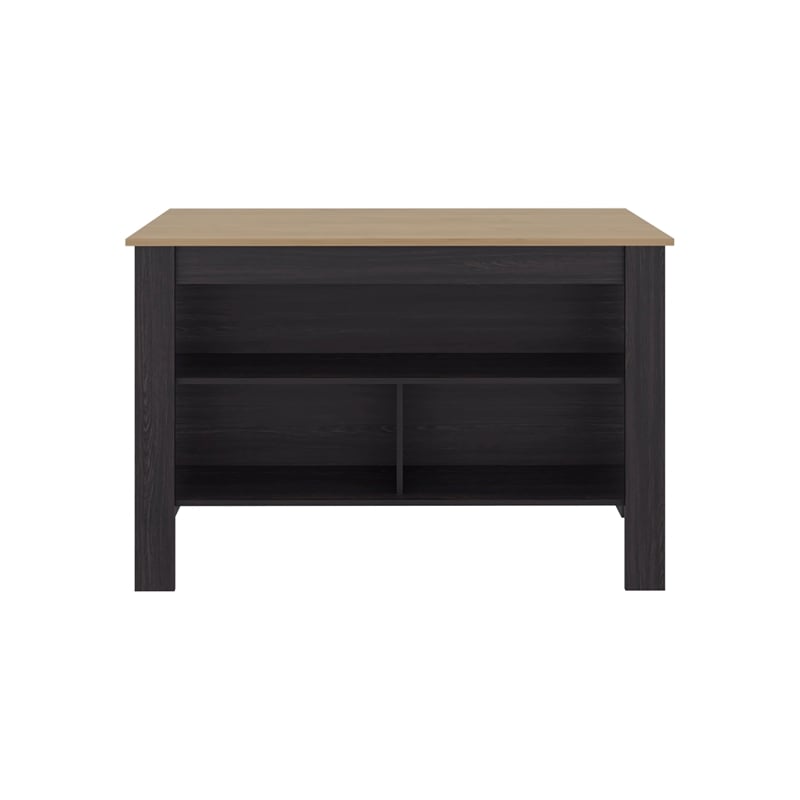 Cala Wide Kitchen Island with Spacious Prep Table Engineered Wood Multi-Color
