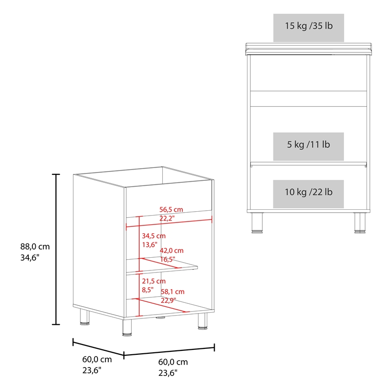 Foster 2-Door Laundry Room Utility Tub and Sink Engineered Wood White