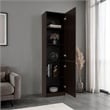 Home Tall Double Door Bookcase with 5 Interior Shelves Engineered Wood Brown