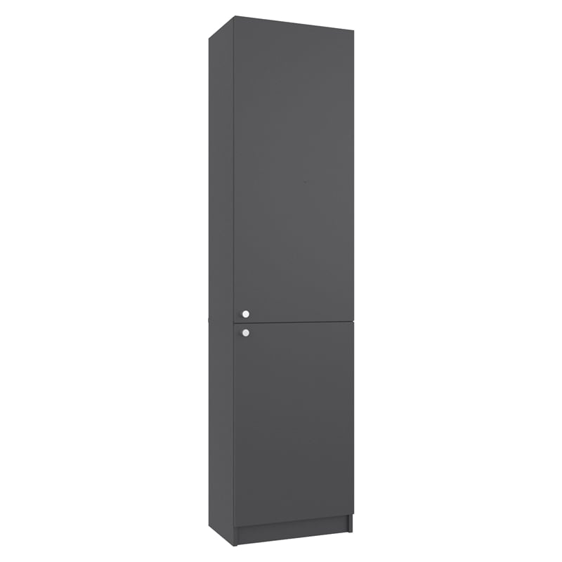 Home Tall Double Door Bookcase with 5 Interior Shelves Engineered Wood Gray