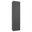 Home Tall Double Door Bookcase with 5 Interior Shelves Engineered Wood Gray