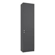 Home Tall Double Door Bookcase with 5 Interior Shelves Engineered Wood Gray