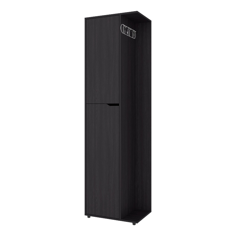 Tuhome Austin Storage Cabinet with 2 Doors and Broom Holder in White