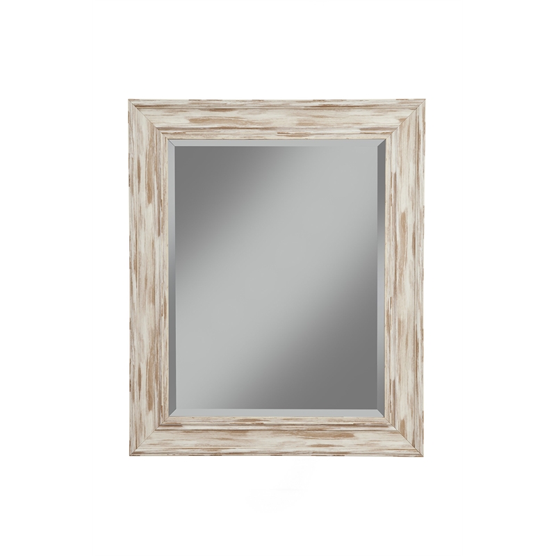 Martin Svensson Home Farmhouse Wall Mirror Antique White Wash Finish