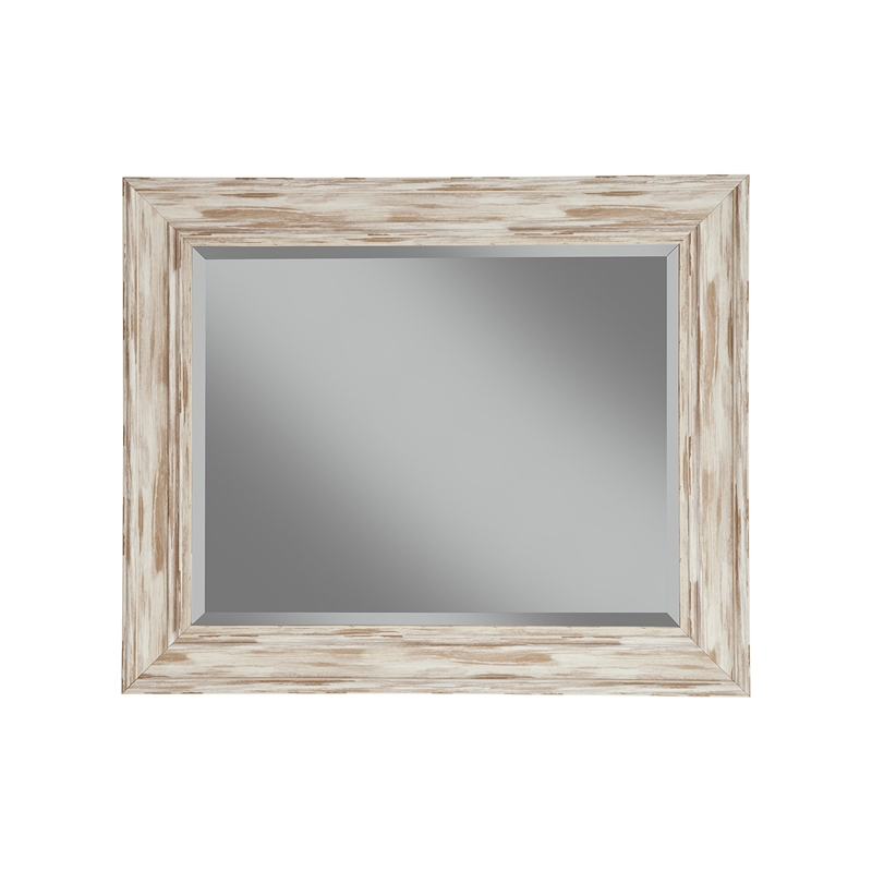 Martin Svensson Home Farmhouse Wall Mirror Antique White Wash Finish