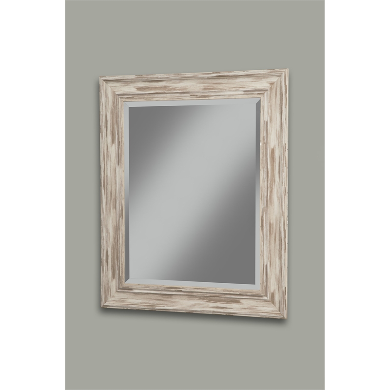 Martin Svensson Home Farmhouse Wall Mirror Antique White Wash Finish