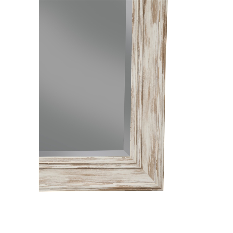 Martin Svensson Home Farmhouse Wall Mirror Antique White Wash Finish