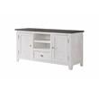 Martin Svensson Home Monterey Solid Wood TV Stand in White with Gray Top