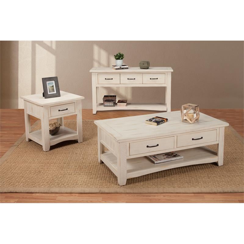 Martin Svensson Home Rustic Collection Sofa Console Wood Table Antique White