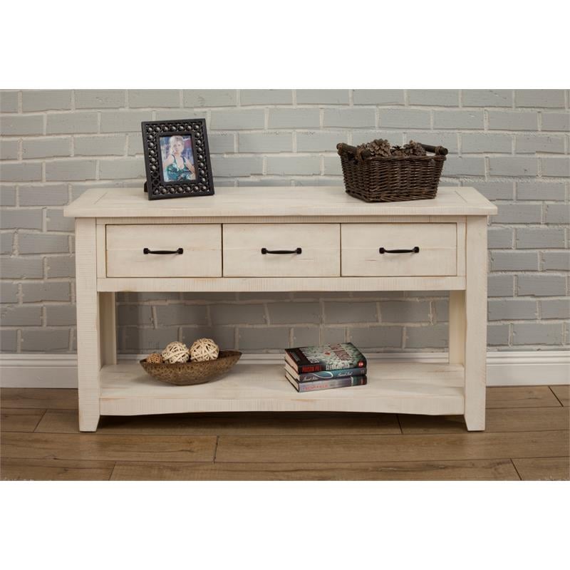 Martin Svensson Home Rustic Collection Sofa Console Wood Table Antique White