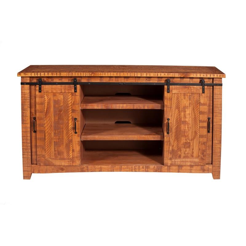 martin svensson home omaha 65&quot solid wood tv stand honey tobacco finish
