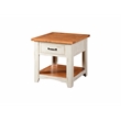 Martin Svensson Home Rustic Wood 1 Drawer End Table Antique White and Honey