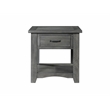 Martin Svensson Home Rustic Solid Wood 1 Drawer End Table Gray