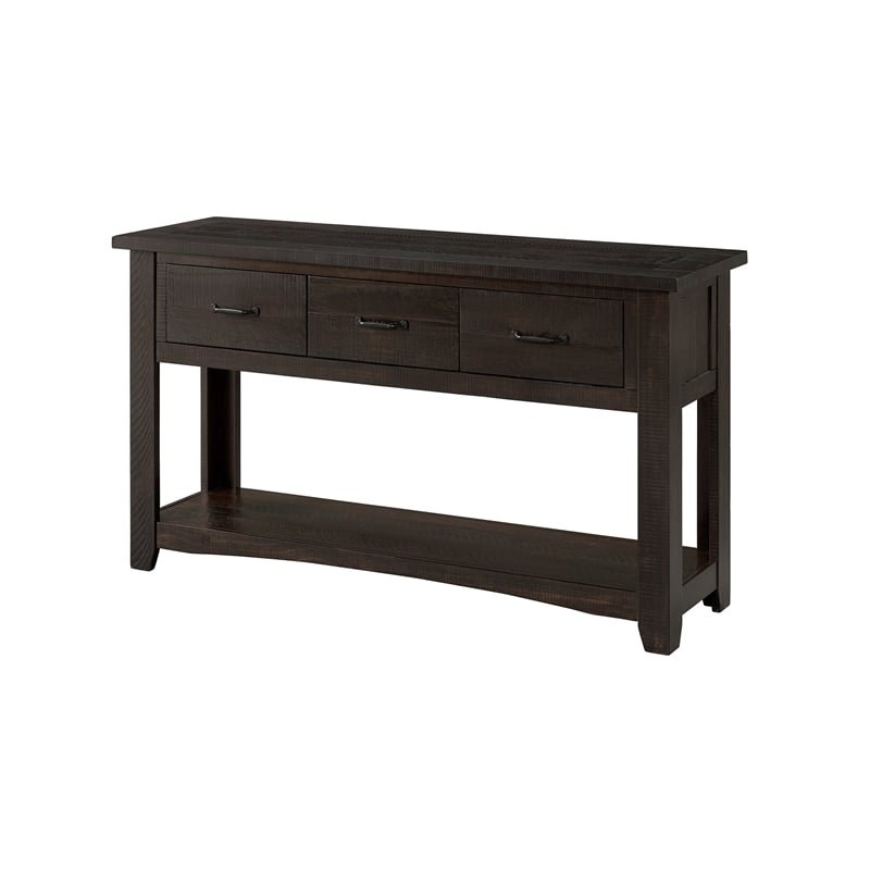 Martin Svensson Home Rustic 3 Drawer Sofa - Console Table Antique Black