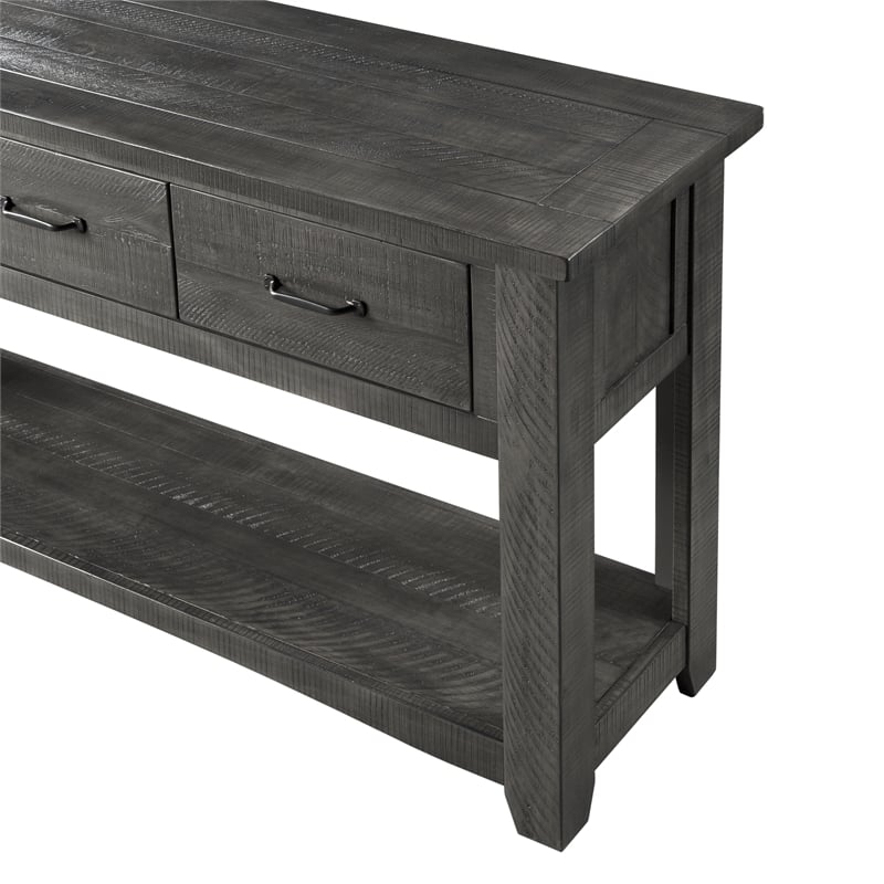 Martin Svensson Home Rustic 3 Drawer Sofa - Console Table Gray