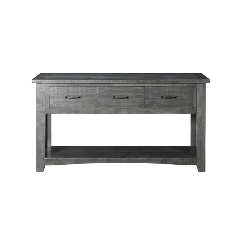 Martin Svensson Home Rustic 3 Drawer Sofa - Console Table Gray