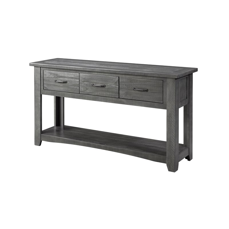 Martin Svensson Home Rustic 3 Drawer Sofa - Console Table Gray
