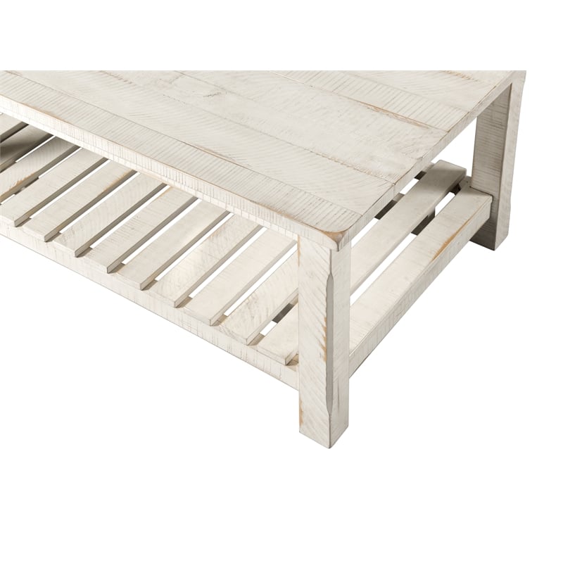 Martin Svensson Barn Door Solid Wood Coffee Table Antique White