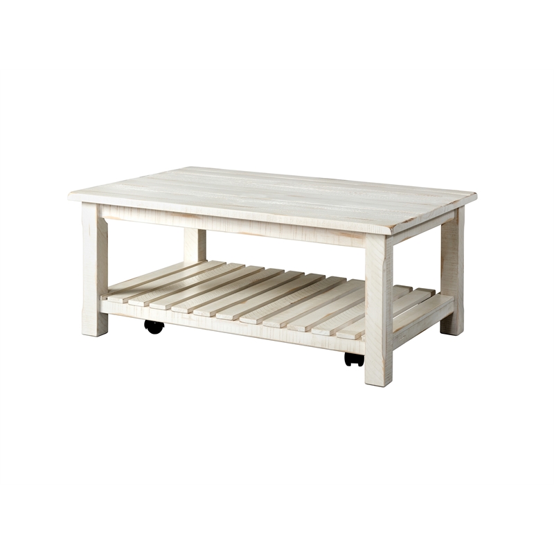 Martin Svensson Barn Door Solid Wood Coffee Table Antique White