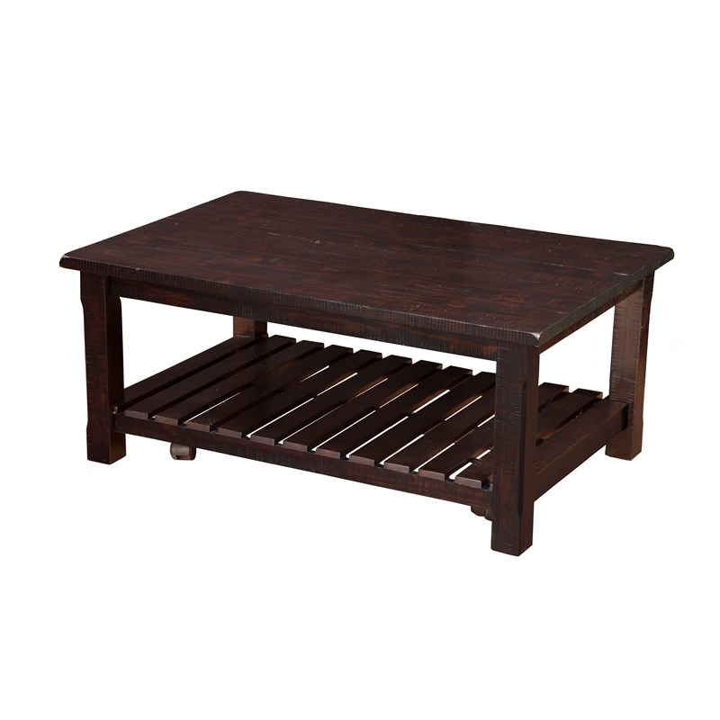 Martin Svensson Barn Door Solid Wood Coffee Table Espresso