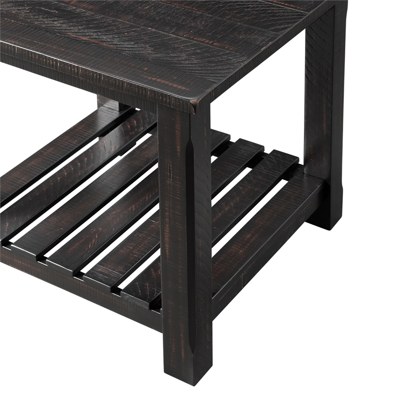 Martin Svensson Barn Door Solid Wood End Table Antique Black