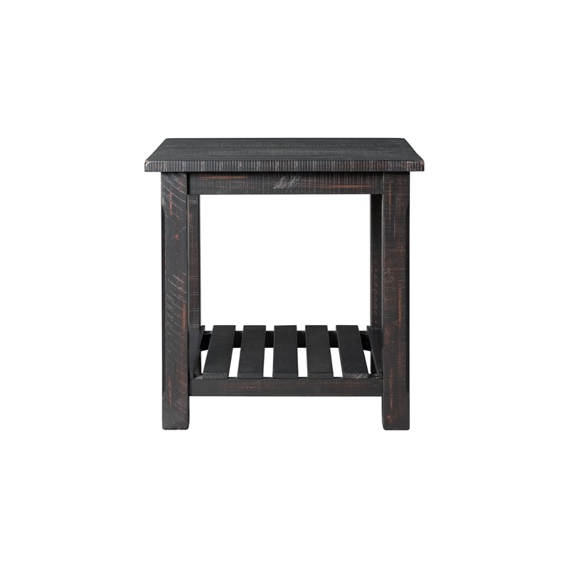 Martin Svensson Barn Door Solid Wood End Table Antique Black