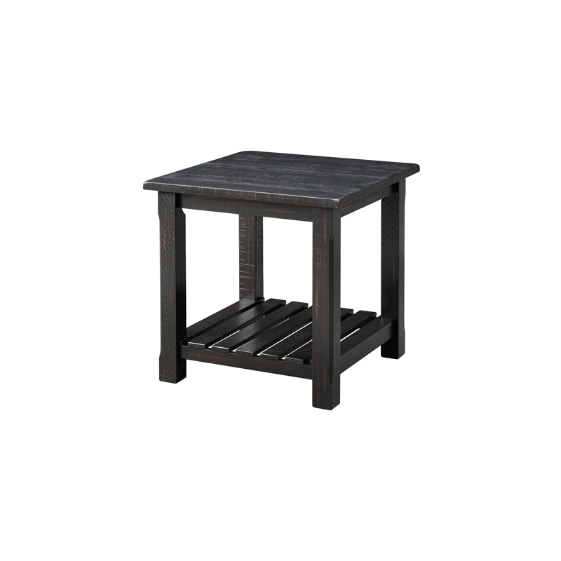 Martin Svensson Barn Door Solid Wood End Table Antique Black