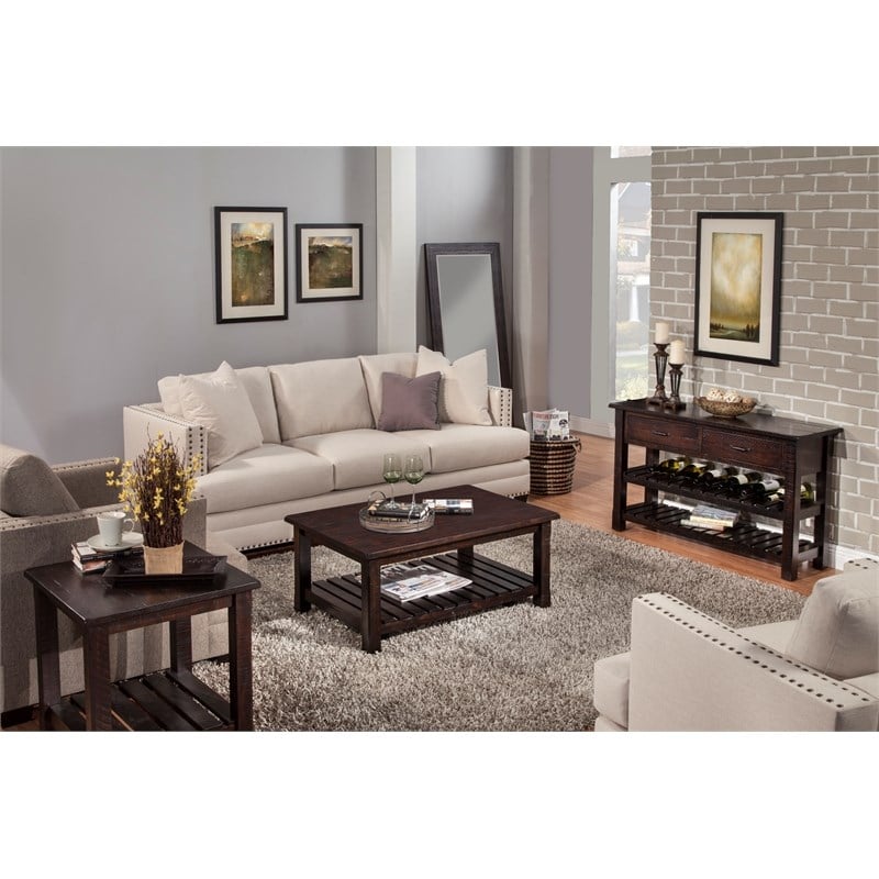 Martin Svensson Barn Door Solid Wood End Table Espresso