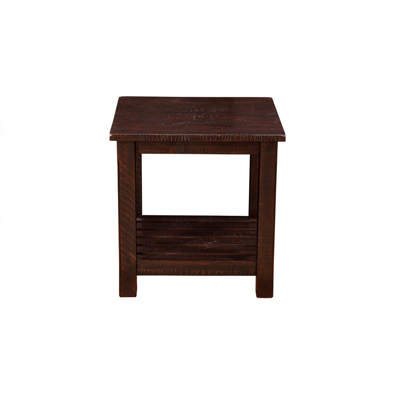 Martin Svensson Barn Door Solid Wood End Table Espresso