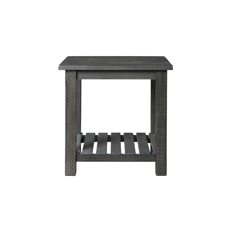 Martin Svensson Barn Door Solid Wood End Table Gray