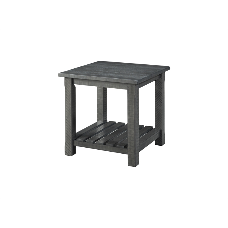 Martin Svensson Barn Door Solid Wood End Table Gray