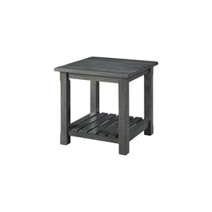 Martin Svensson Barn Door Solid Wood End Table Gray