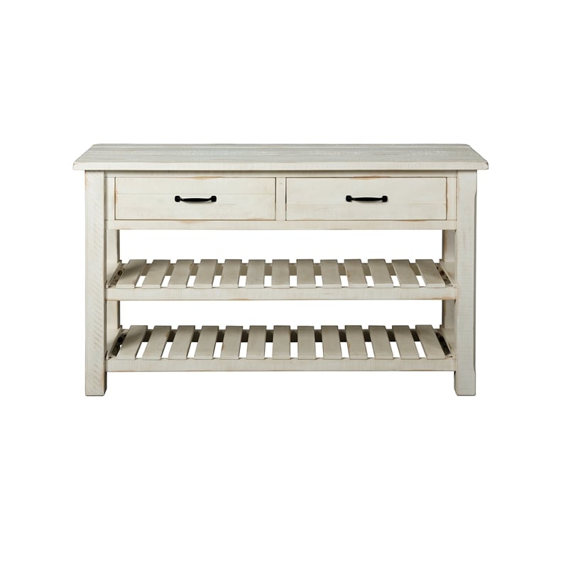 Martin Svensson Barn Door Solid Wood Sofa Console Table Antique White