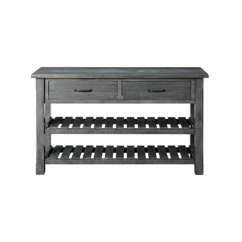 Martin Svensson Barn Door Solid Wood  Sofa Console Table Gray