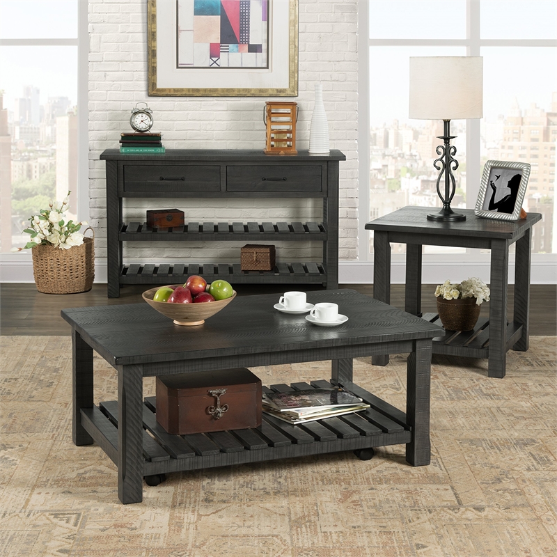 Martin Svensson Barn Door Solid Wood  Sofa Console Table Gray
