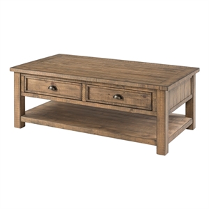 Martin Svensson Home Monterey Solid Wood 2 Drawer Coffee Table Natural Brown