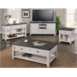 Martin Svensson Home Monterey Solid Wood 2 Drawer Coffee Table White and Gray