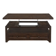 Martin Svensson Home Lisbon Solid Wood Two Drawer Lift-Top Coffee Table Brown