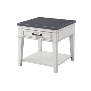 Martin Svensson Home Del Mar End Table Antique White and Grey