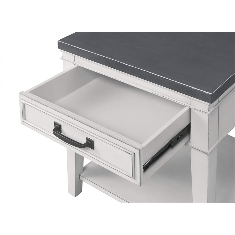 Martin Svensson Home Del Mar End Table Antique White and Grey