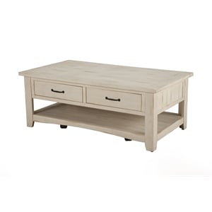 Martin Svensson Home Rustic Solid Wood 2 Drawer Coffee Table Antique White