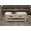 Martin Svensson Home Rustic Solid Wood 2 Drawer Coffee Table Antique White
